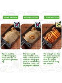 50/100/200pcs Air Fryer Disposable Paper Liners, Rectangular Non-Stick Baking Paper Accessories Suitable For Double-Layer Air Fryers, Air Fryer Accessories, Oil-Proof And Waterproof Air Fryer Paper Liners - Multicolor - View 8