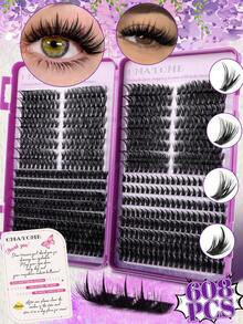 608/544 Clustered False Eyelashes, Single-Lash Extensions, 10-18mm DIY Lash Clusters, Waterproof, Super Thick, Includes Eyelash Glue, Tweezers, 3D Lashes, Russian Thick Lashes. Suitable For Heavy Makeup, Everyday Makeup, Cosplay, Full Makeup Looks, And Daily Wear. - Multicolor - View 17