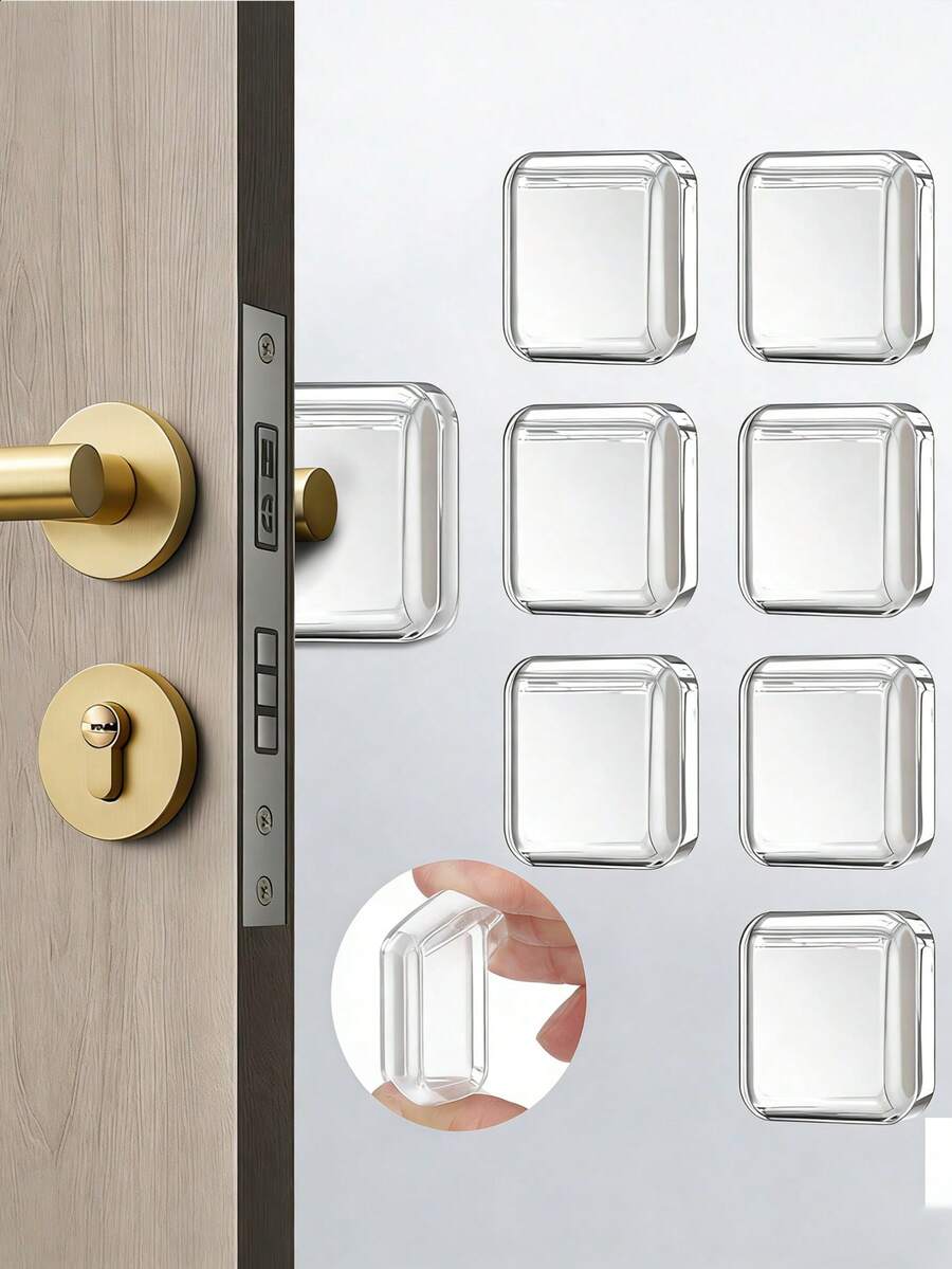 1/2/3/4 Pcs Anti-Collision Door Stop Pads - No-Drill Self-Adhesive Wall Protectors, Special Shock-Absorbing Buffer Pads For Refrigerators, Cabinets, Office And Home Doors, Reusable, Strong Adhesive Tape, Noise Reduction And Damage Prevention - Multicolor - View 1