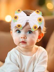 1/6 peças Faixa de cabelo bordada com frutas/flores para bebê menina, faixa de cabelo em tons pastel, macia e elástica, para bebês, crianças pequenas e recém-nascidas, presente de Natal, acessório de cabelo para bebê na primavera e no verão. - Multicolorido - Ver 4