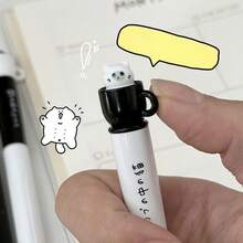 1pc/Set Cat-Themed Twist-Out Ballpoint Pen, 0.5mm Quick-Drying Black Ink, Stress Relief Rotating Mechanism, Silicone Grip, Suitable For Office, School, Holidays - Multicolor - View 5