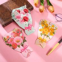 1张 - 母亲节鲜花贺卡，3D立体感谢卡，适用于生日、教师节、母亲节、毕业典礼、返校季等场合，创意3D花卉生日礼物装饰卡，附信封 - 彩色 - 查看 8