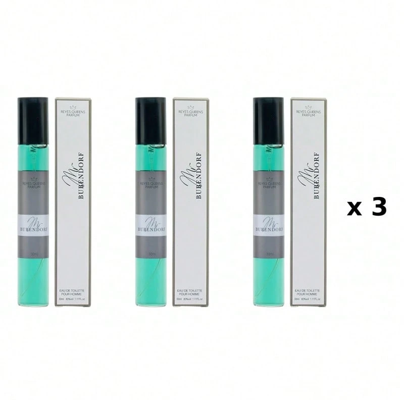 Mini perfume para hombre REYES QUEENS, My Bubendorf 33 ml Pack 3 Unidades Familia Olfativa: Amaderada, Tamaño: 33 ml, Formato: 1 Unidad, Concentración: Agua de colonia, Género: Masculino - Leñoso y terroso - Ver 1