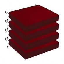 Wellsin Cojines para Sillas de Exterior para Muebles de Patio - Cojines para Exteriores para Sillas - Cojines para Sillas de Patio Resistentes al Agua Juego de 4 18.5"X16"X3" Burdeos - Color slido/Borgoa - Ver 8
