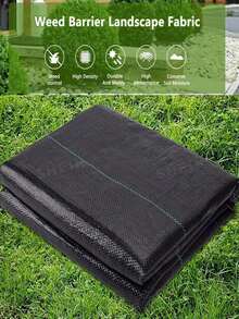 Tela de barrera negra - Tela de barrera de plástico, adecuada para herramientas de jardinería y cuidado del césped, barrera - Tela antimaleza - Ver 1