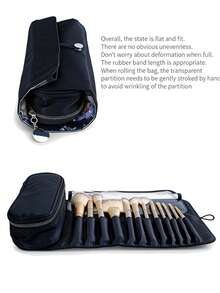 Large Capacity Travel Makeup Bag, Portable Organizer Pouch, Toiletry Bag, Cosmetic Storage Case, Makeup Brush Holder, Compartment Makeup Box, Gifts - Multicolor - View 4