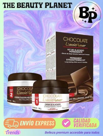 Kit Alaciado Permanente Sin Formol Chocolate Keratina Nutrapel Alisado Hasta Por 6 Meses Para Cabellos Naturales