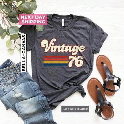 1976 Vintage Birthday Tee, Retro Style, 50th Birthday Women, Vintage 1976-Shirt, 50th Birthday, 50th Birthday, Father 5BUJ