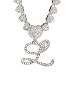 字母吊坠项链 迈阿密链条项链 女士嘻哈镶钻字母吊坠项链 珠宝礼物 - 愛心字母項鍊 - 查看 34