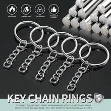 10/20/50/60Pcs Metal Blank Keyring Stamped Keychain Split Ring Keyfob Key Holder Rings Women Men DIY Key Chains Key Ring Accessories - Keychain - View 2