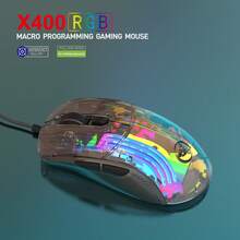 X400 Wired Transparent Gaming Mouse, 7 Programmable Macro Keys - View 1