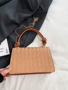 New Arrival High-Quality Vacation Style Chain Shoulder Bag, Korean Fashion Crossbody Handbag - Brown - View 10