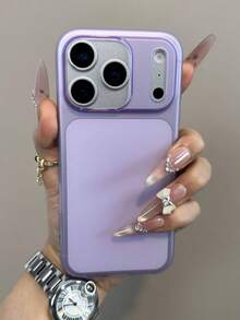 1pc Orange Minimalist Clear Transparent Case Compatible With IPhone 17 Pro Max 16 15 14 13 12 11 Pro Max Plus Soft TPU Wireless Charge Cover - Lilac Purple - View 4