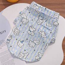 1pc Cartoon Puppy Shirt, Lightweight Pet Clothing For Indoor & Outdoor Wear, Suitable For Small/Medium Dogs, Spring/Autumn - Baby Blue - View 16