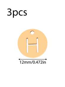 Bộ 3 mặt dây chuyền bằng thép không gỉ rỗng hình 26 chữ cái tiếng Anh, tự làm phụ kiện trang sức thời trang cho nữ. - mặt dây chuyền - Xem 53