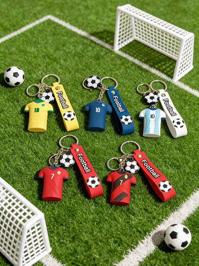 Football Jersey Keychain, Unique Keychain Designed For Football Fans, Perfect For Hanging On Car Keys, Vibrant Football Player Backpack Pendant, Perfect Gift For Sports Enthusiasts, Football Accessories, Energetic Keychain, Sturdy Keychain, Decorates Bags And Backpacks
