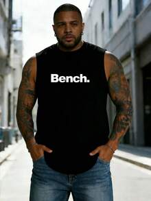 AnChiStreetwear - Áo tank top cổ tròn, không tay, thời trang đơn giản, in họa tiết tiếng Anh dành cho nam giới cỡ lớn, hoàn hảo cho phong cách đường phố, hoạt động ngoài trời, trong nhà và đi lại hàng ngày. - màu đen - Xem 1