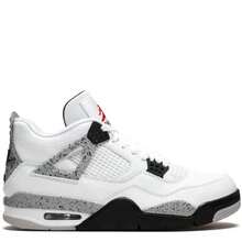 Nike Air Jordan 4 Retro Sneakers - Authentic Iconic Basketball Shoes | Viral 2026 Men's High-End Retro Streetwear | Premium Leather & Mesh Performance Trainers | Classic Air Cushioning & Support Wings | Legendary Designer Athletic Footwear - White Cement - 查看 10