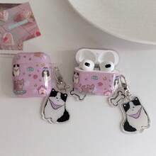 Cartoon Puppy Earphone Case, House Printed Earphone Cover, IMD Purple Bluetooth Earphone Protective Case, Suitable For AirPods 1/2/3/4/Pro - Purple - View 2