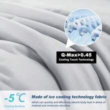 Cooling Comforter Queen Size Double-Sided Cold Tech Fabric Quilted Bed Comforters Cooling Blanket for Hot Sleepers Breathable Lightweight Summer Bedding All-Season Ice Blanket Light Gray - Gris claro - Ver 3