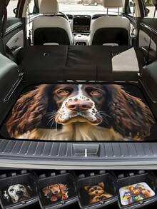 1 件加厚可爱宠物印花汽车后备箱垫，防水防尘，易于清洁，适用于 SUV、轿车、卡车，有效保护后备箱。 - 100cm*75cm - 查看 1