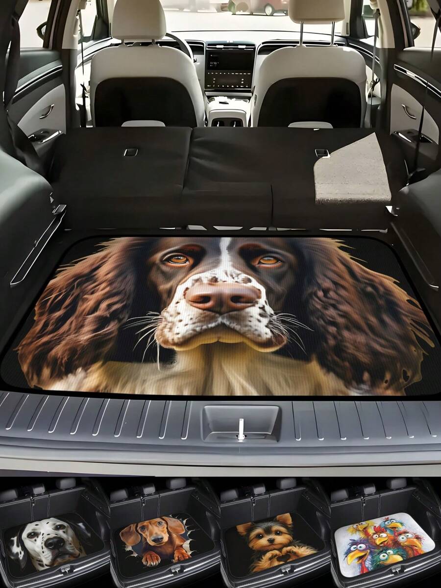 1 件加厚可爱宠物印花汽车后备箱垫，防水防尘，易于清洁，适用于 SUV、轿车、卡车，有效保护后备箱。 - 100cm*75cm - 查看 1