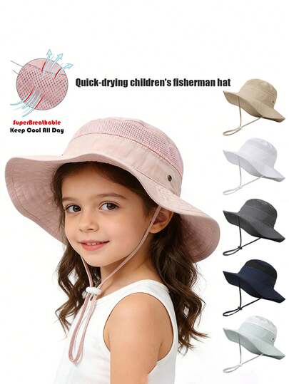 1 chiếc mũ chống nắng mùa hè cho nam, chống tia UV, thoáng khí, kiểu dáng mũ tai bèo.