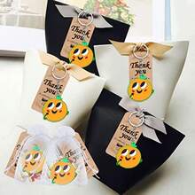 D60 Pack Orange Party Keyring Pack Include 20 Keychains20 Thank You Tags And 20 Goodie Bags For Baby Shower Summer Fruit Party Gift Family Party Birthday - Orange - View 6