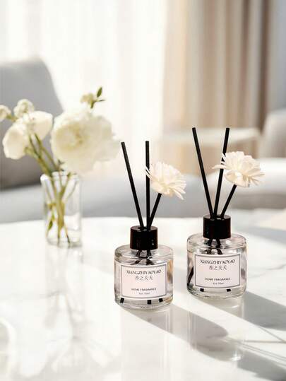 1ชิ้น/50มล. ก้านไม้หอมปรับอากาศพร้อมก้าน (ก้านไม้หอมระเหยแบบสุ่ม) น้ำหอมปรับอากาศ, เครื่องกระจายกลิ่นน้ำมันหอมระเหย, น้ำหอมสำหรับบ้าน, ของตกแต่งชั้นวาง, กลิ่นหลากหลาย, สำหรับห้องนอน ห้องนั่งเล่น, ห้องน้ำ, สำนักงาน