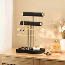 1pc 4-Tier Jewelry Storage Rack, Bracelet Display Stand, Detachable T-Shaped Organizer, Suitable For Storing Bracelets, Necklaces, Earrings, Rings, Unique Gift For Women, Mother's Day, Thanksgiving, Christmas - Multicolor - View 2