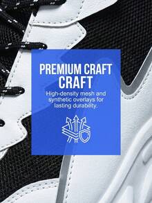 Men's Modern White And Black Sneakers With And Mesh Paneling Comfortable Streetwear Shoes For Urban Lifestyle - 黑與白 - 查看 8