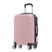 YONSLY Large Suitcase 20/24/28 Inches With Combination Lock 4 Wheels 360° Mesh Pocket Double Maintenance Zipper Soft Rubber Handle Travel Suitcase - Rose Gold - View 9