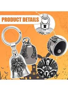Timbre de motocicleta, timbre de protección para motociclistas, amuleto, regalo protector - Colgante de plata + llavero - Ver 5