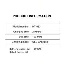 Máy cạo râu điện Hatteker 1 cái sạc USB dành cho nam, có chức năng tỉa râu và làm trắng. - màu đen - Xem 3