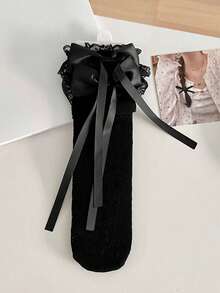 1/3 双春夏薄款过膝袜，芭蕾舞鞋款中筒袜，洛丽塔蝴蝶结袜，网眼镂空无跟长袜，蕾丝边直筒袜，心形图案袜 - 彩色 - 查看 37