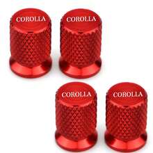 4 piezas Componentes de protección de válvula de malla metálica, tapas de válvula, ofrecidos compatibles para accesorios de automóvil COROLLA - A - Ver 3