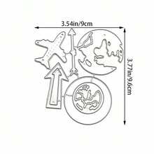 一套飞机摄影地球形状金属切割模具，DIY剪贴簿艺术家金属切割模板，适用于DIY剪贴簿、纸质相册、卡片制作和浮雕工艺品 - mc202 - 查看 6