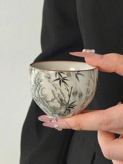 1/2/4/6 أكواب شاي خزفية، أكواب شاي ديكور منزلي عتيق، مناسبة لاستقبال الضيوف، أكواب شاي غونغفو، أكواب شاي سوداء، أكواب مياه، أكواب إسبرسو، أكواب هدايا، مناسبة للاستخدام اليومي والتجمعات والحفلات