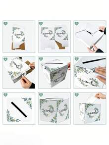 1pc Elegant Eucalyptus Wedding & Party Memory Box - Decorative Storage Trunk Suitable For Weddings, Birthdays, - Sturdy Paper Box For Mementos, Trophies & Certificates Presentation - Decorative Gift Card Box - View 7