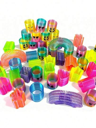 12/24/36/60PCS Coil Spring Toy, Mini Springs Rainbow Magic Fidget Toys For Party Favors, Easter Decorative Gifts Carnival Prize, Goodie Bag Filler, Stocking Stuffers, Bulk Gifts PrizesToysToys, Fidget Pressure Spiral Mini Spring Bulk Toys.