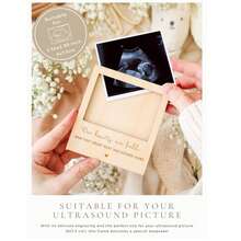 1个超声波照片相框，木质磁性孕期公告纪念品，适合性别揭晓派对装饰、婴儿派对礼物、给祖父母、丈夫、家人的惊喜、婴儿房墙面装饰、即将出生宝宝的公告板 - 彩色 - 查看 5