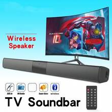 Wireless Sound Bar - Surround Movie Audio Effect, High Power, Bluetooth Remote Control, Suitable For Computer, TV, Home Theater, Left/Right Stereo Wall-Mounted Speakers, Support AUX Interface And TF Card, FM Radio Function - Black - View 5