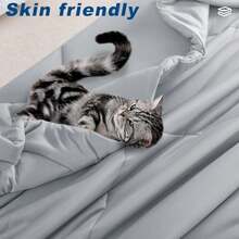 Cooling Comforter Queen Size Double-Sided Cold Tech Fabric Quilted Bed Comforters Cooling Blanket for Hot Sleepers Breathable Lightweight Summer Bedding All-Season Ice Blanket Light Gray - Gris claro - Ver 7