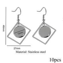 Bộ 10 móc tai bằng thép không gỉ mạ vàng 18K hình trái tim, hình tròn và hình ngôi sao, kèm chốt cài kiểu lồi 12mm, dùng để tự làm khuyên tai và trang sức. - khay đựng bông tai - Xem 14