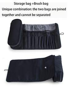 Large Capacity Travel Makeup Bag, Portable Organizer Pouch, Toiletry Bag, Cosmetic Storage Case, Makeup Brush Holder, Compartment Makeup Box, Gifts - Multicolor - View 3