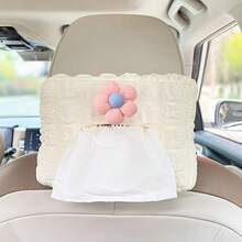 Hộp đựng khăn giấy ô tô, hộp hút chân không ô tô, hộp tựa tay, hộp che nắng, hộp treo ghế, dễ thương, tối giản, túi giấy cao cấp - Hộp khăn giấy hình hoa Puff - Xem 11