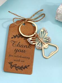 1/2个蝴蝶造型开瓶器钥匙扣，欧美婚礼派对生日礼物，锌合金啤酒开瓶器，非常适合生日、感恩节、母亲节、父亲节等场合。 - 查看 3