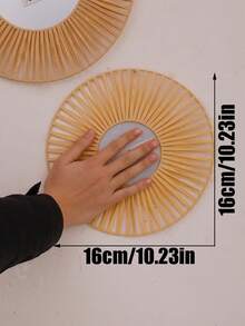 1/2/4件套波西米亚风编织圆形壁镜，藤编装饰镜，乡村风墙面装饰，优雅家居装饰，自然色调圆形墙面艺术品，适用于客厅、卧室、玄关，打造农舍风格墙面装饰，现代家居墙面装饰镜套装，适用于走廊、门廊、公寓装饰，家居装饰 - 彩色 - 查看 13