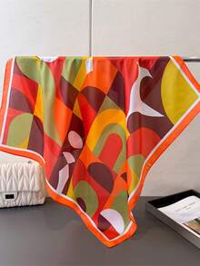 1pc 70cm Bandana With Geometric Pattern, Versatile Waist Scarf, Headband, Head Wrap - Multicolor - View 5