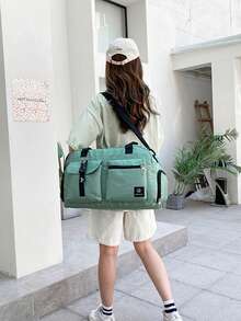 Travel Bag With Wet And Dry Separation Pocket, Travel Bag With Shoe Compartment, Business Travel, Fitness, Outdoor, School Supplies, Student, Holiday, Overnight Bag With Shoe Bag - Multicolor - View 15